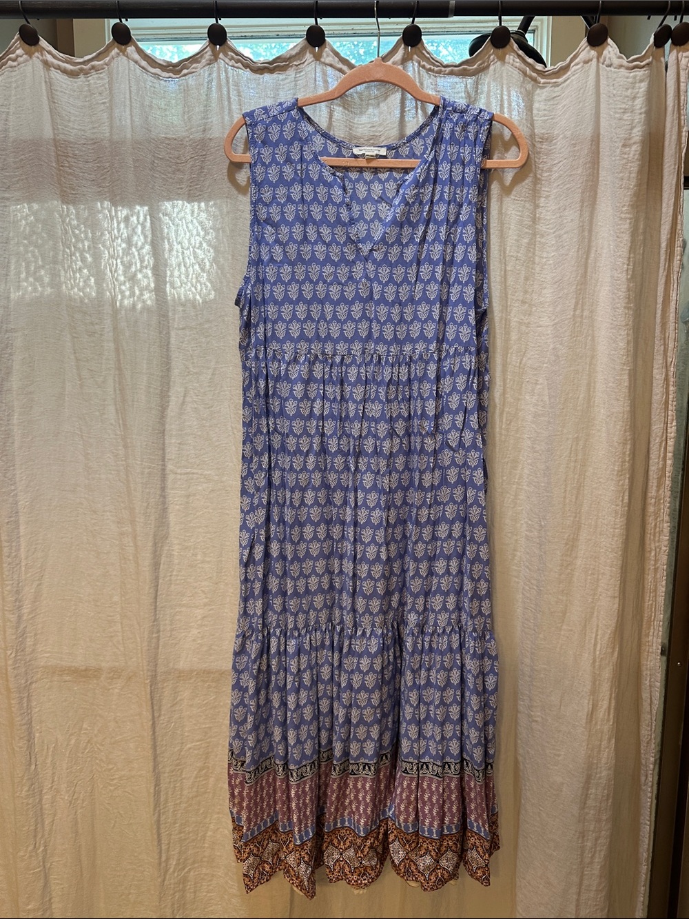 beachlunchlounge Lavender Blue Floral Sleeveless Maxi Dress